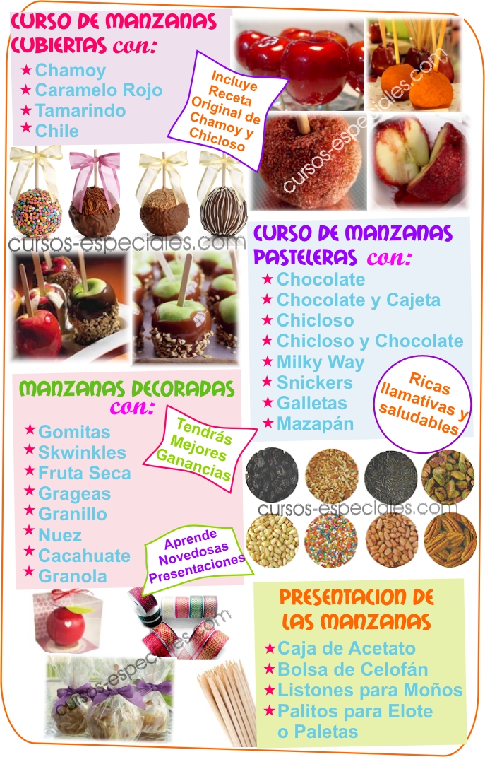 Video Curso Manzanas Cubiertas - con Chamoy, Chocolate - RECETARIOS Y  MANUALES